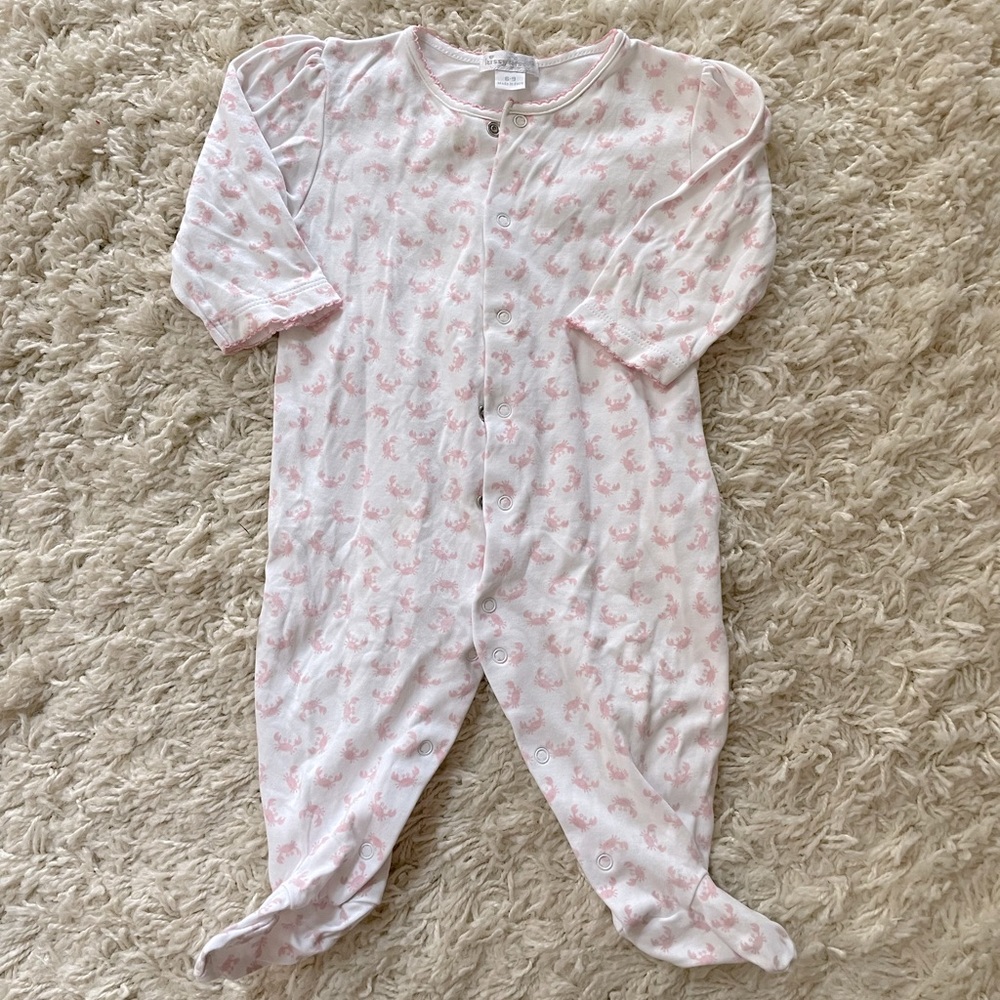 Kissy Kissy crab print footie